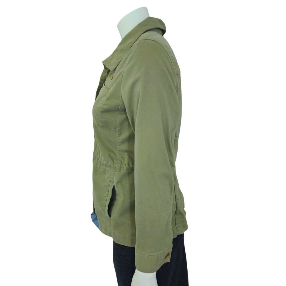 Talbots Petite Olive Green Utility Field Jacket Drawstring Waist - Picture 3 of 11
